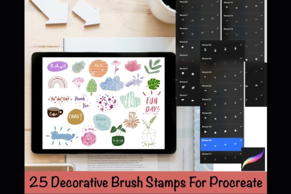 25 Decorative Brush Stamps for Procreate: Enhancing Your Digital Art with Style