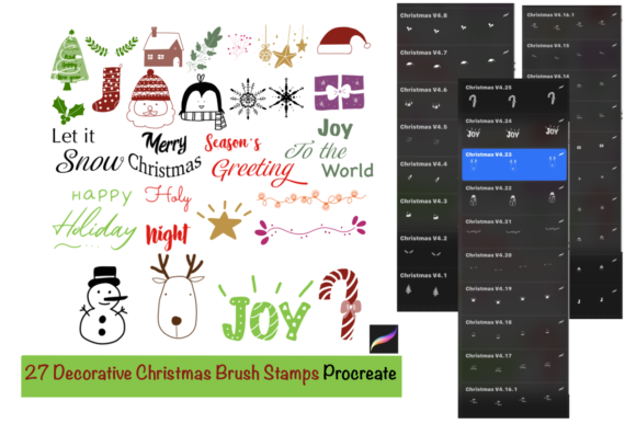 27 Decorative Christmas Brushes for Procreate