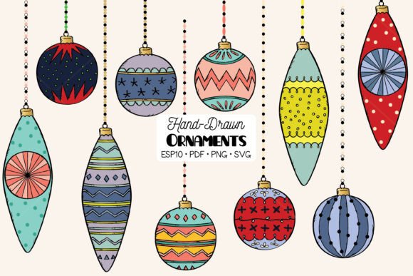 Christmas Tree Ball Ornament Color Decor: A Guide to Hand-Drawn Vintage Ornaments