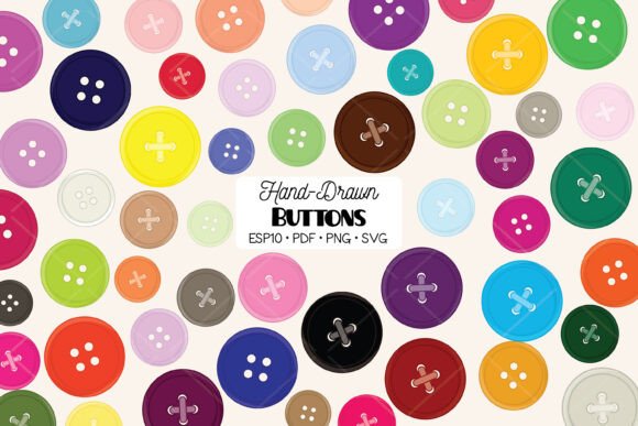 Colored Button Sewing Illustration: A Versatile Asset for Creative Projects
