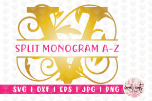 Decorative Floral Split Monogram a to Z