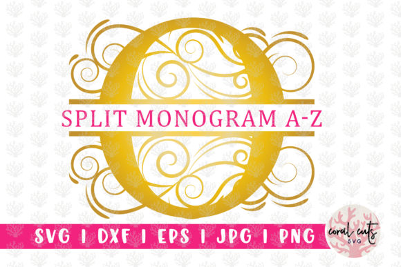 Decorative Swirl Split Monogram Design