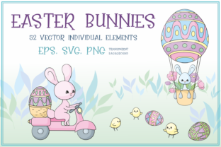 Easter Bunnies. Vector Clip Arts: Strategic Use for Creative and Business Applications