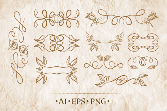 Floral Decorative Elements Set for Creative Projects