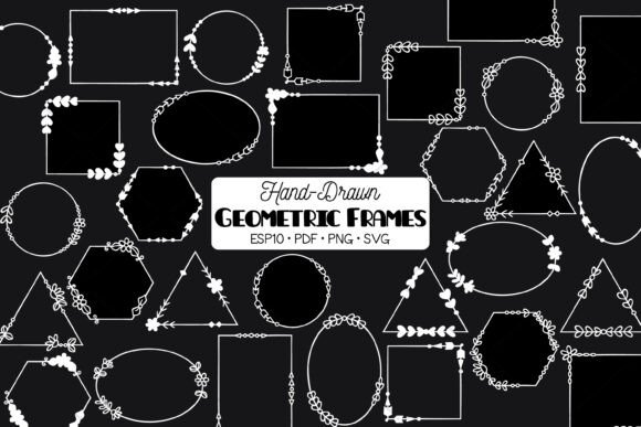 Geometric Frame White Decorative Border