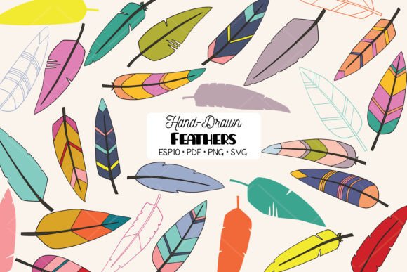 Hand Drawn Color Feathers Bird Aztec