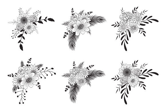 Hand Drawn Floral Decorative Border