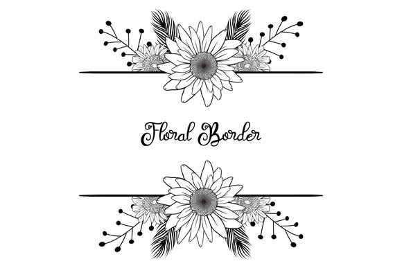 Hand Drawn Floral Decorative Border: A Timeless Element for Rural Wedding Invitations