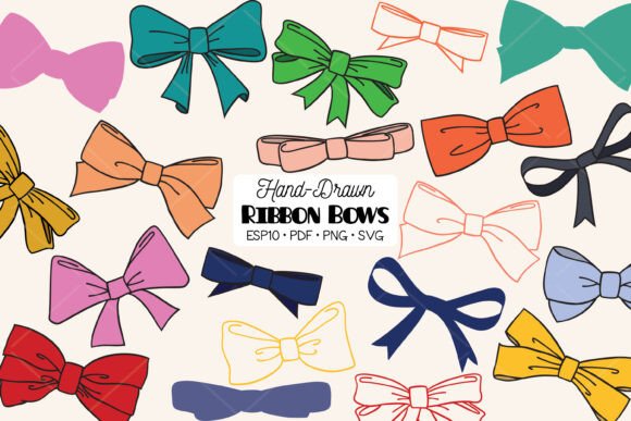 Hand Drawn Ribbon Bow Color Illustration: Enhancing Creativity in DIY and Design Projects