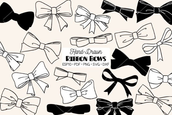 Hand Drawn Ribbon Bow Tie Illustration: A Versatile Digital Asset for Creative Projects