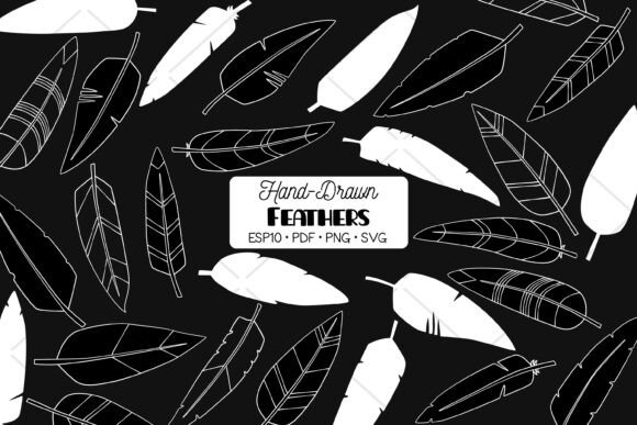 Hand Drawn White Feathers Bird, Aztec: A Versatile Design Element for Creative Projects