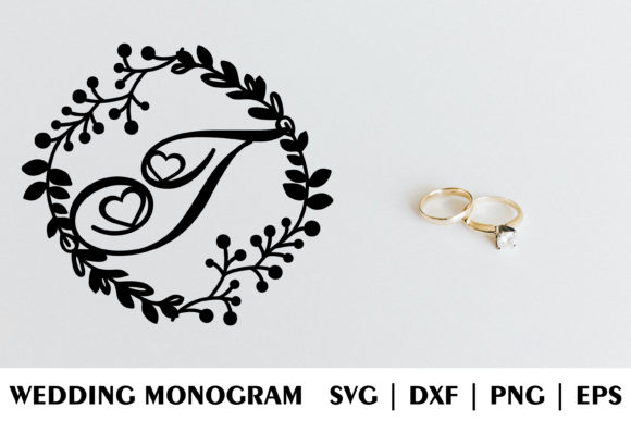 Letter T of Wedding Decorative Monogram: A Versatile Design for Personalized Creations