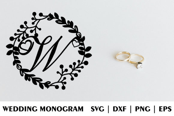 Letter W of Wedding Decorative Monogram