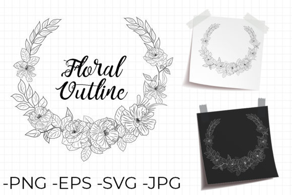 Outline Wreath Decorative Flower Set 3: A Versatile Design Tool for Creatives