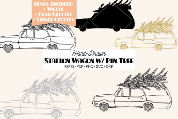 Station Wagon Car Christmas Tree on Roof: A Festive Touch for Your Holiday Creations