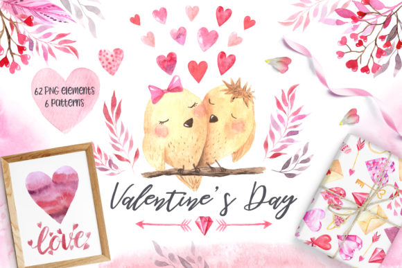 Watercolor Valentine’s Day Set Vol.2