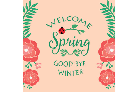 Welcome Spring Greeting Card Decorative